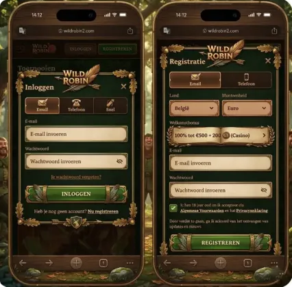 Veilig WildRobin inloggen en razendsnel een nieuw spelersaccount aanmaken